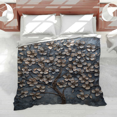 Metal Flowers Bedding Sculpture Comforter Industrial