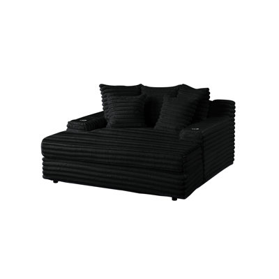Big Cozy Chaise With Puffy 2" Stripe Line Design
