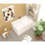 Baignoire autoportante en acrylique de 43 po avec siège: forme rectangulaire spacieuse, finition blanc brillant, trop-plein chromé et bonde escamotable