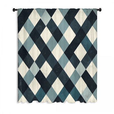 Rideaux à motif de losanges, voilages géométriques et voilages - 1 panneau