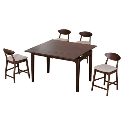 Rozella 5-Piece Solid Wood Counter Height Dining Table Set