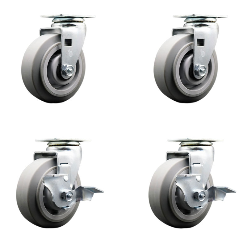 4 Piece Thermoplastic Rubber Caster Set