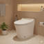 Toilette intelligente avec siège chauffant intégré, conception contemporaine allongée d'une seule pièce avec température de siège réglable, chasse automatique, système de double chasse (1 / 1,28 GPF), chasse d'eau activée par capteur de pied et veilleuse blanche douce contrôlée par un bouton .