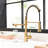 Purifier Kitchen Sink Drinking Water Faucet, Pull Down Filter, Black And Nickel Gold, Independent Discharge Trait For Tap, Filter