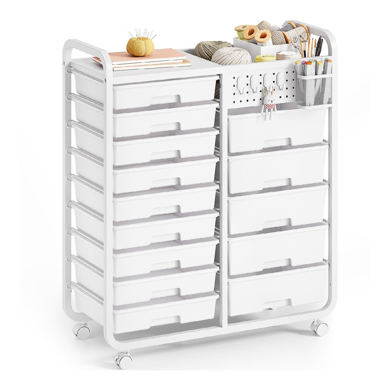 14 Drawer Storage Drawer, White