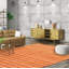 Tapis orange / rouge en laine noué à la main