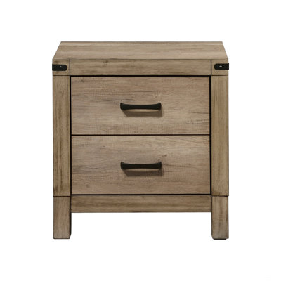 1Pc Tall Two Drawer Night Stand Bedroom Wooden Furniture Nightstand End Table