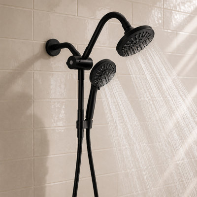 3-Spray Round Dual Shower System (Valve Included）