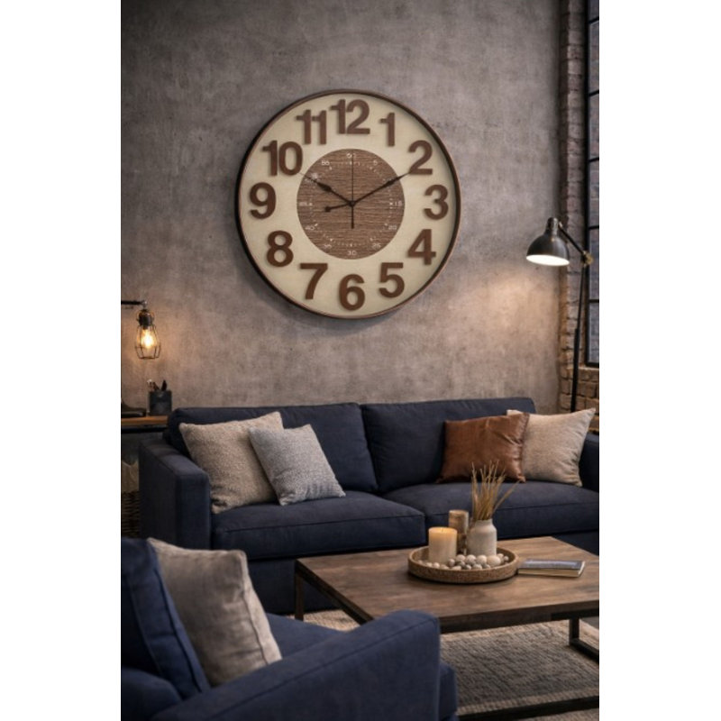 Analog Wall Clock, Brown