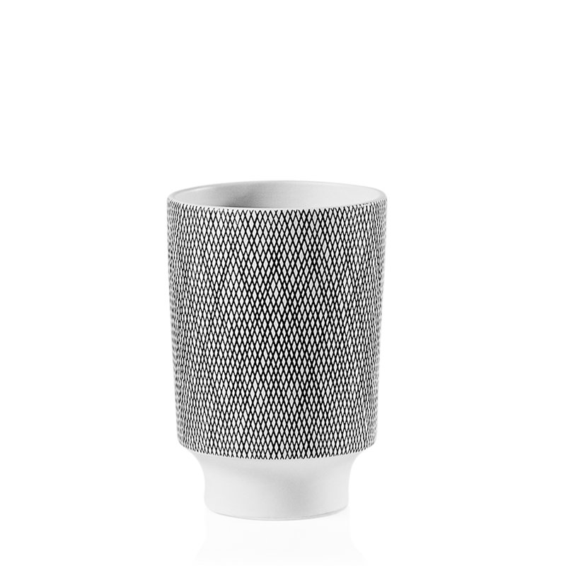 Vase de table effilée en céramique Hypatos, H 6,75 po x l 4,5 po x P 4,5 po, Blanc