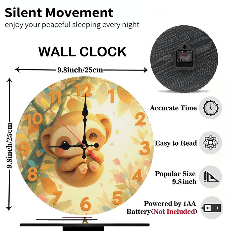 Illustration mignonne d'une horloge paresseuse