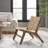 Saoirse Faux Leather Wood Accent Lounge Chair-100030976-100028712