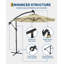 Parasol décalé 10 pi pour patio avec lumières DEL solaires pour la cour, au bord de la piscine-1425706109
