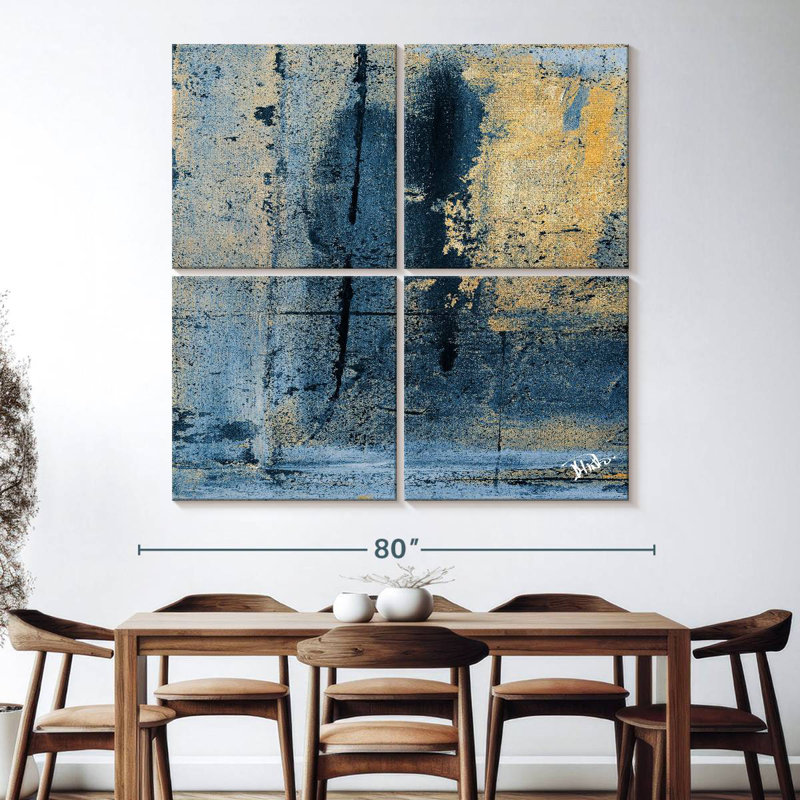 Gold On Blue Square I