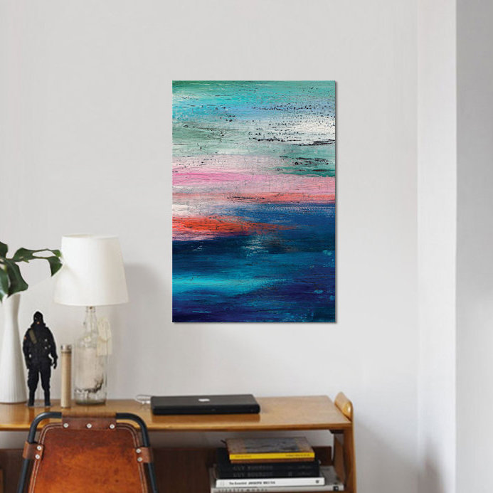 « dimanche matin », reproduction d’art sur toile, Toile avec cadre noir, Pas de tapis, H 48 po x l 32 po x P 1,5 po