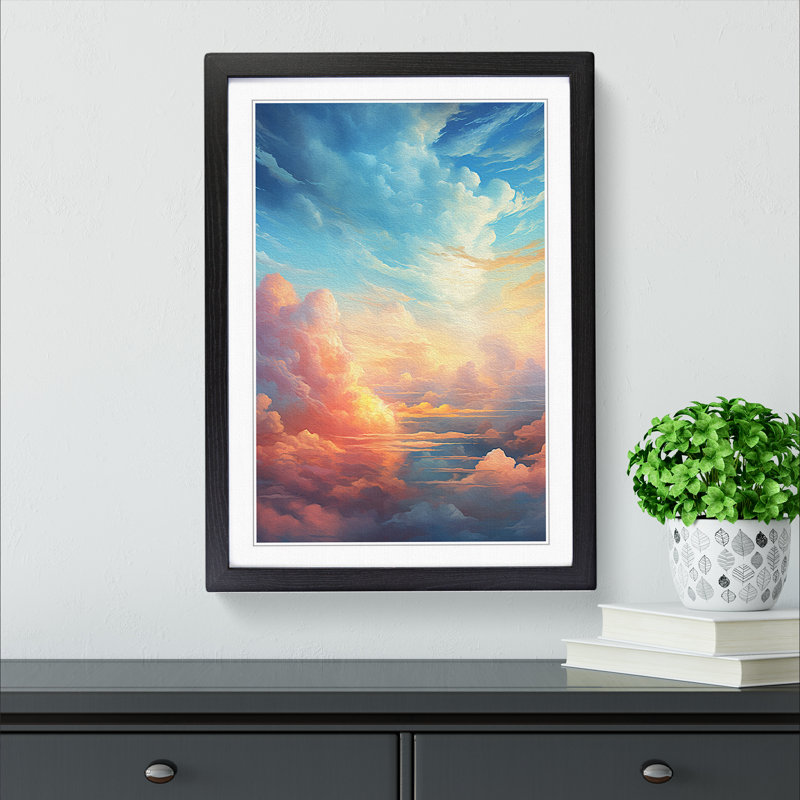 Single Picture Frame Print on Wood, Black Framed, 46cm H x 34cm W