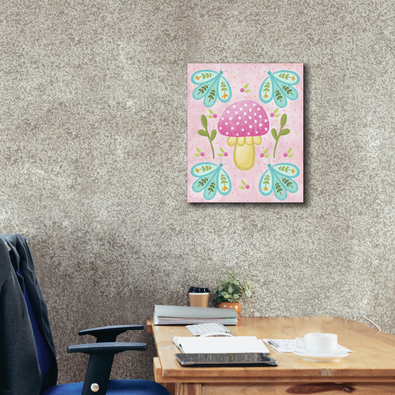  «Pink Mushroom» par Club Daydream, art mural sur toile, 20 po x 24 po, H 24 po x l 20 po