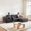 Canapé de 104 po sans os, canapé modulaire compressé avec méridienne, canapé modulaire à assise profonde et canapé modulaire en chenille avec mousse à mémoire de forme, sans assemblage requis-50671907-50671909