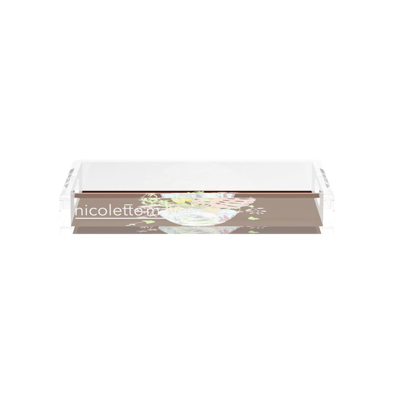 Monkey Large Jungle Acrylic Rectangle Decorative Tray, Green Which, 17"W x 10.5"D x 2"H