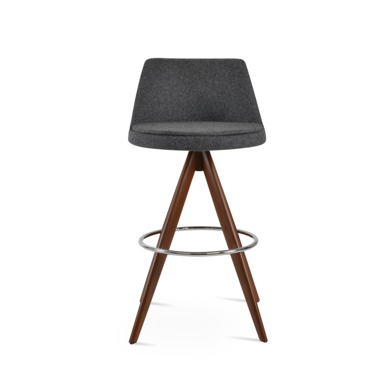 Tabouret pivotant Martini Pyramid, Naturel, Gris foncé, Tabouret de bar (siège d'une hauteur de 30 po)