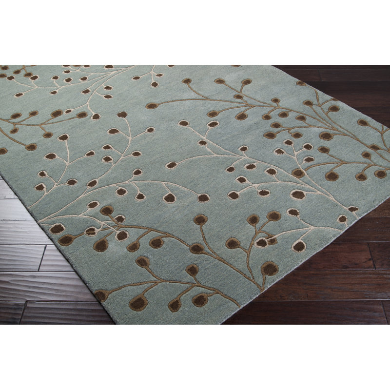 Elsberry Hand Tufted Wool Floral Indoor Rug, Rectangle 5' x 8'