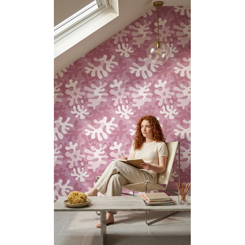Papier peint camouflage rose, Peel and Stick