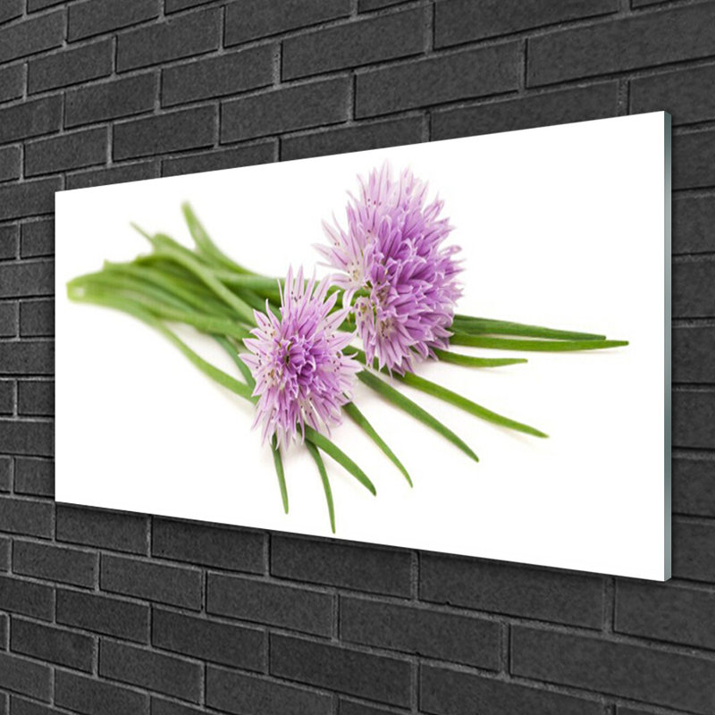 Glass Print Wall Art 100X50cm Image Printed On Glass Decorative Wall Picture Behind Toughened / Tempered Safety Real Glass For Kitchen & Living Room Theme: Flowers Floral