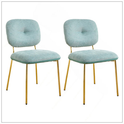 Ensemble de 2 chaises d'appoint modernes et rembourrées avec pieds en métal Modern