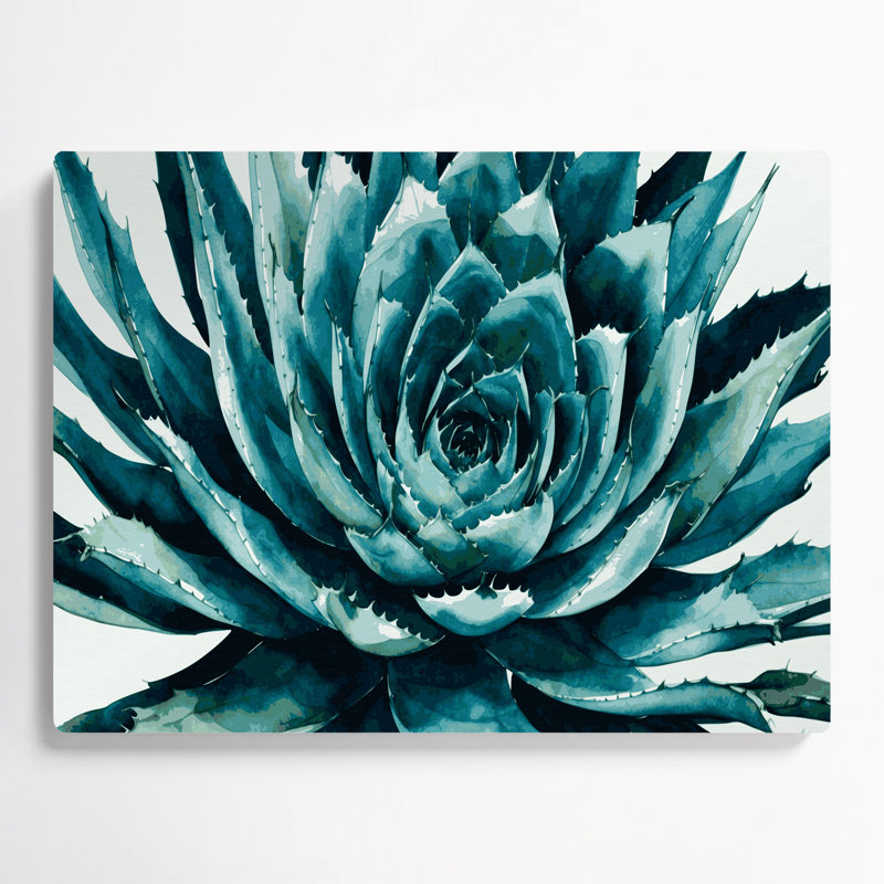 Art mural en métal vert botanique agave, H 132 po x l 168 po x P 0,05 po
