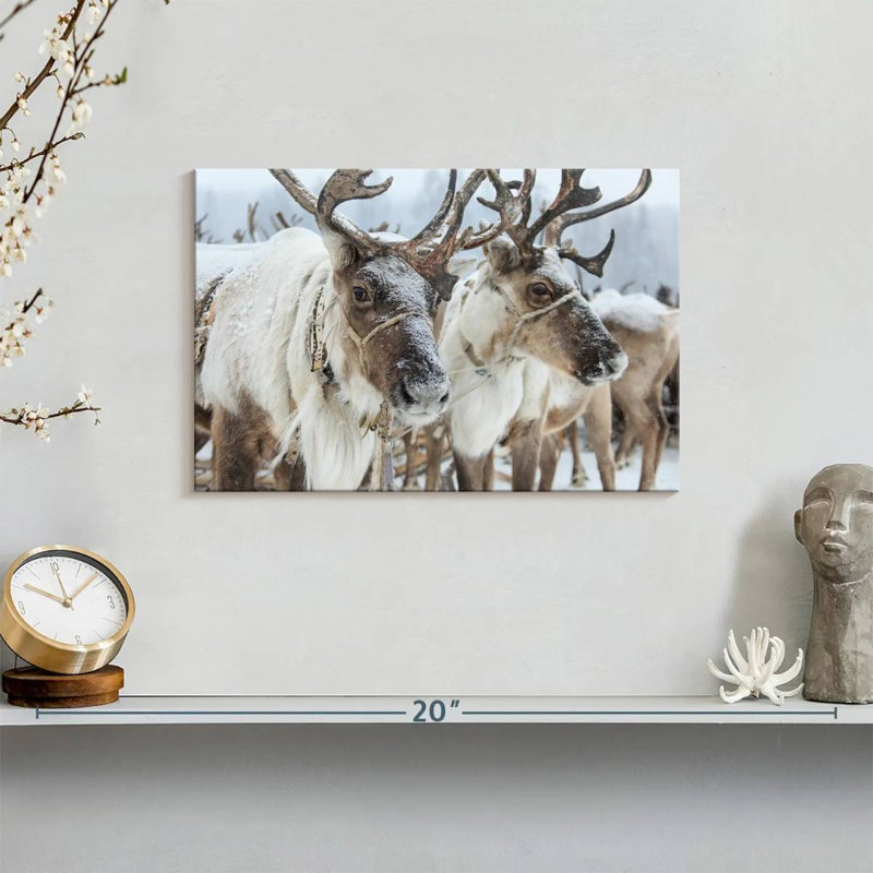 Snow Reindeer, 8" H x 12" W