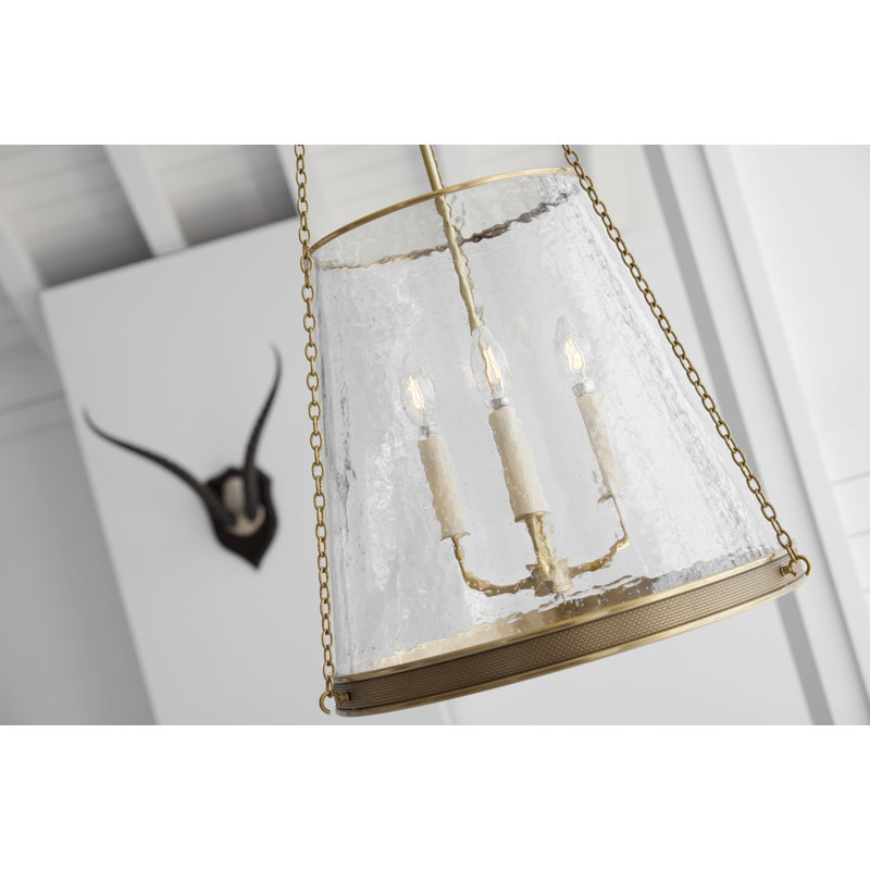 Marie Flanigan Reese 18" Pendant, Clear, Soft Brass