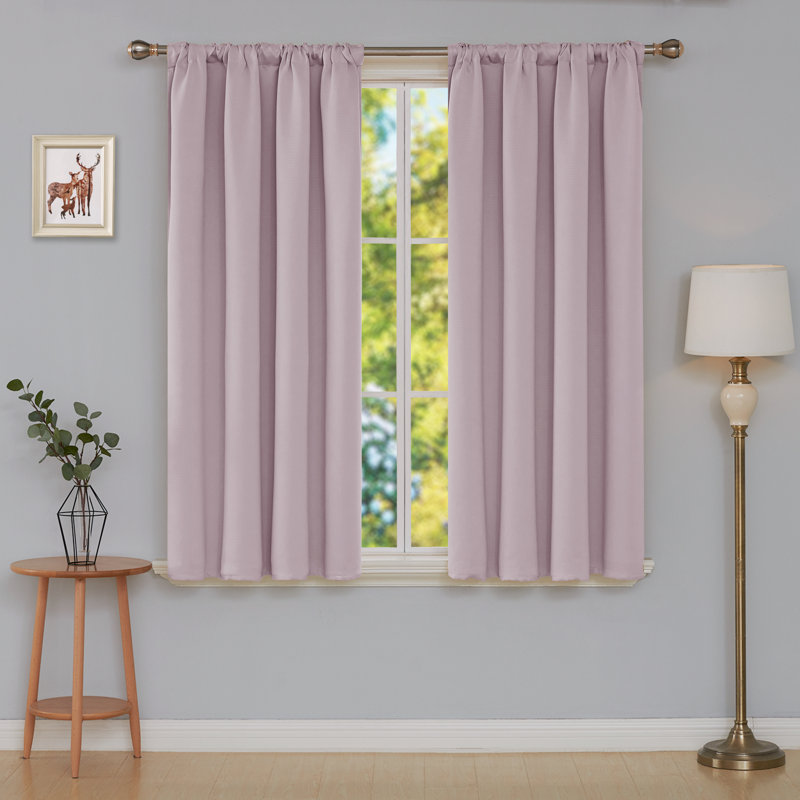 Maksymilan Room Darkening Curtain Pair, 38" W x 45" L, Lavender Pink