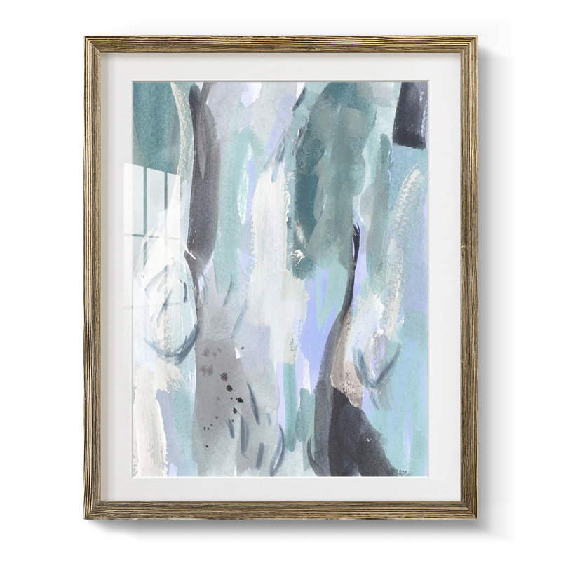 Ocean Crush I, Toile avec cadre noyer, Blanc