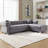 Joannette Polyester Blend Tufted Sofa & Chaise Sectional with Nailhead Trim -647190597