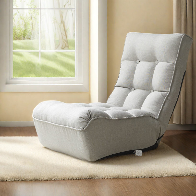 Canapé réglable en métal gris, fauteuil inclinable compact moderne