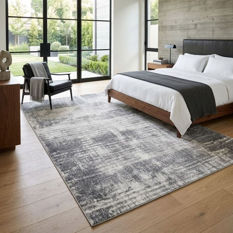 Tapis crème à tisser abstrait Mackensy, Rectangle 7 pi 11 po x 9 pi 9 po