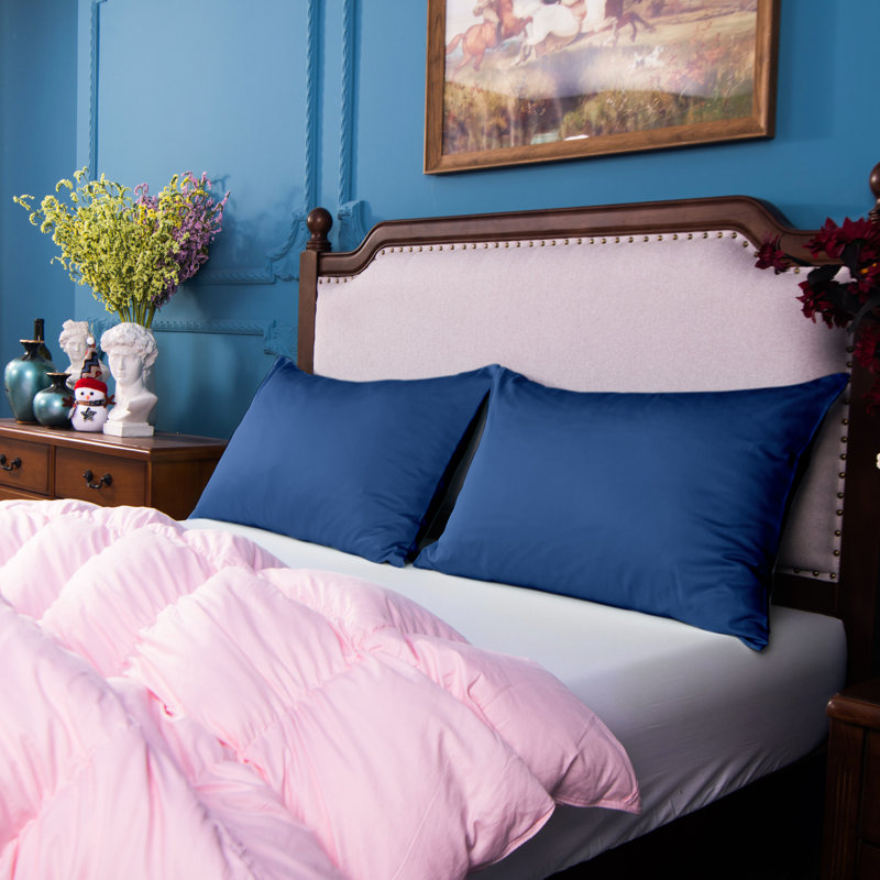 Taies d'oreiller égyptiennes en coton de qualité égyptienne, taies d'oreiller en satin de coton à densité de tissage 500 fils avec fermeture à enveloppe - NTBAY
