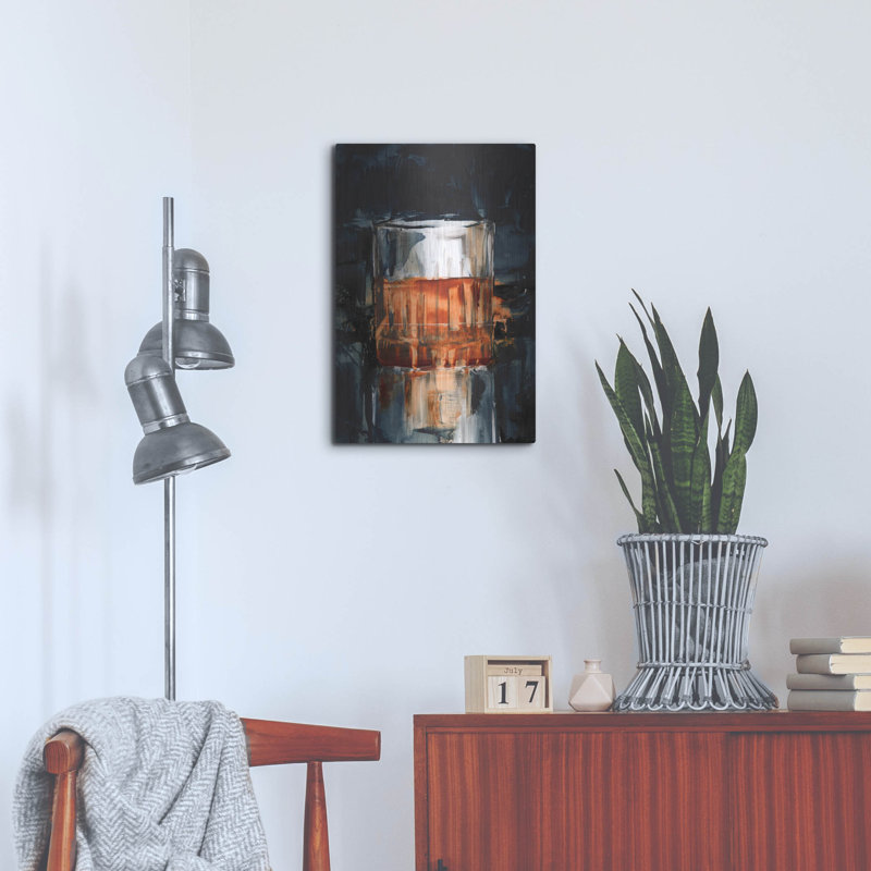 «Bourbon Glass 3» par Ethan Harper, art mural en métal, H 24 po x l 16 po