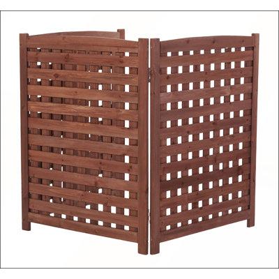 3-Panel Outdoor Air Conditioner Fence Screen, Durable Wood Privacy Solution