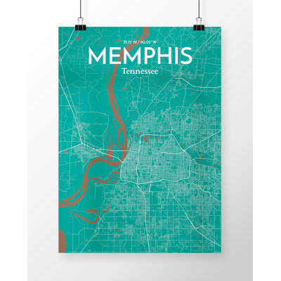 Memphis City Map - No Frame Print