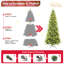 300 lumières à DEL blanc chaud ornées d'un arbre de Noël mince de 6 pi avec 850 pointes Pe + réalistes, conception à charnières à installation rapide, support en métal pour espaces limités et décorations simples