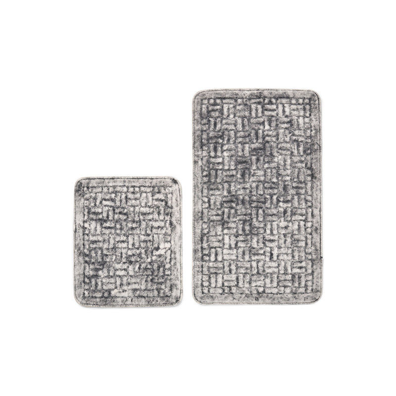 Ensemble de 2 tapis de bain de couleur unie Hazem