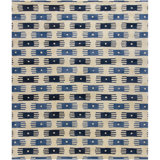 Rowe Wool Geometric Area Rug in Blue And White