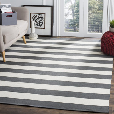 Dunkelberger Striped Cotton Flatweave Area Rug