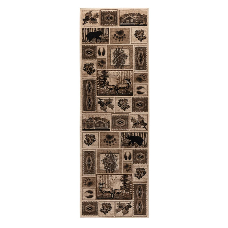 Tapis beige à imprimé animal Keele, Rectangle 2 pi 1 po x 3 pi 3 po
