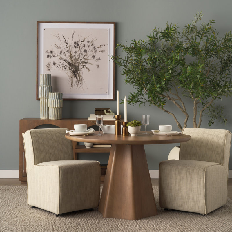 Niana 20'' H Upholstered Parsons Chair, Cream Stripe