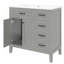 Meuble-lavabo de 36 po avec lavabo, armoire, structure en bois massif, panneau de fibres à densité moyenne, design moderne, rangement spacieux, durable et élégant-115705898