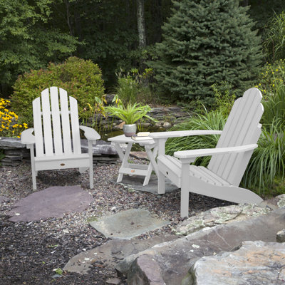 Anette Plastic Adirondack Chair with Table