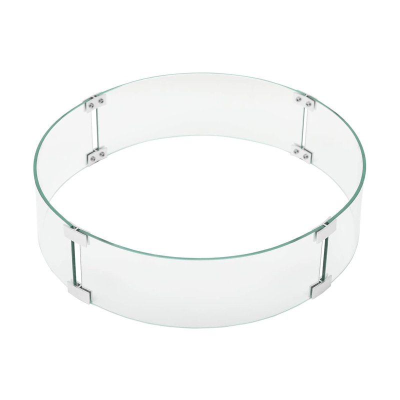 Round Tempered Glass Fire Table Windshield Flame Blocker
