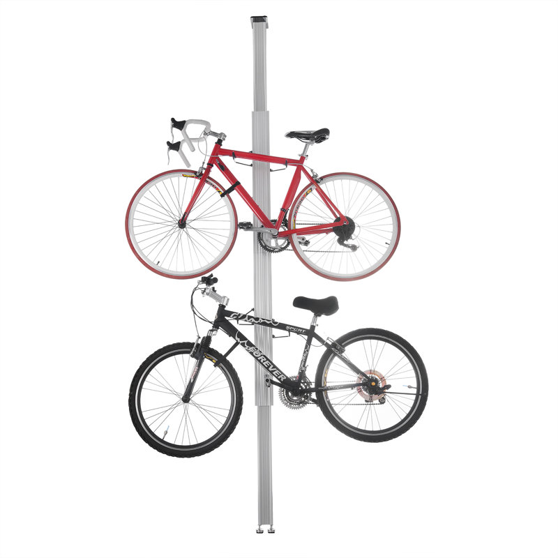 RAD Cycle Bike Rack - Adjustable Bicycle Hanger for 2 Bikes - Floor to Ceiling Tension Mount Bike Storage or Display